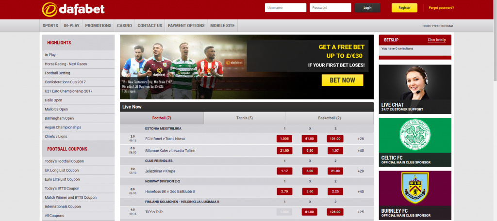 Dafabet website