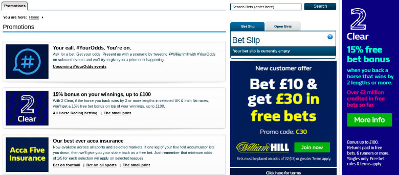 William Hill Betting Offers