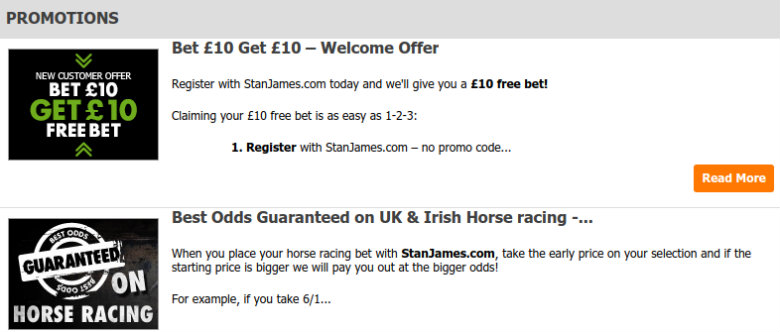Stan James Betting Offers