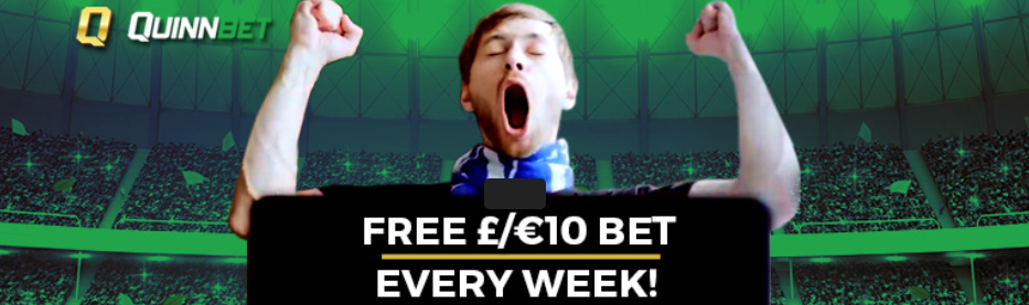 QuinnBet £10 Free Bet Every Week